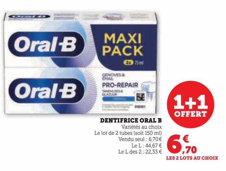 DENTIFRICE ORAL B