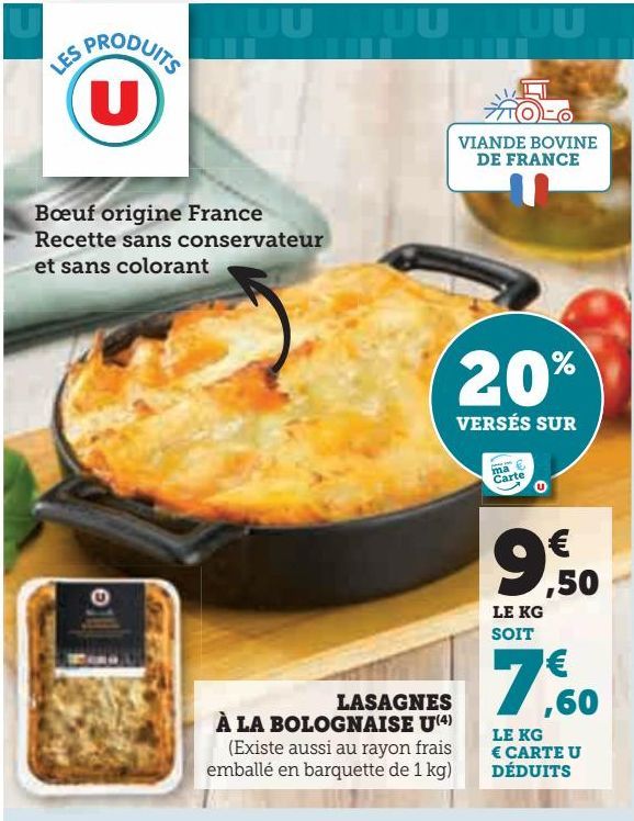 LASAGNES À LA BOLOGNAISE U