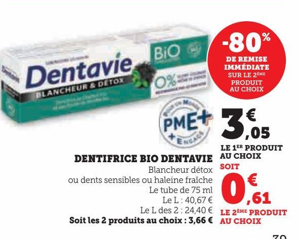 DENTIFRICE BIO DENTAVIE