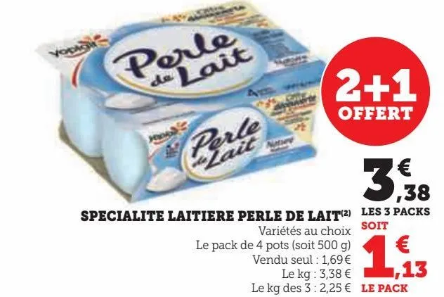 specialite laitiere perle de lait