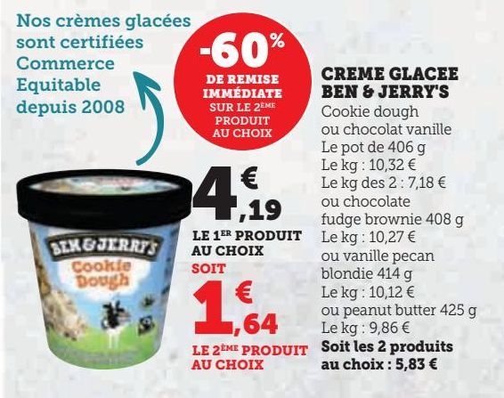 CREME GLACEE BEN & JERRY'S