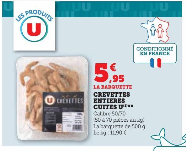 CREVETTES ENTIERES CUITES U