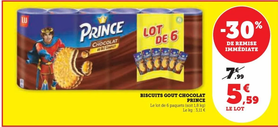 biscuits gout chocolat prince