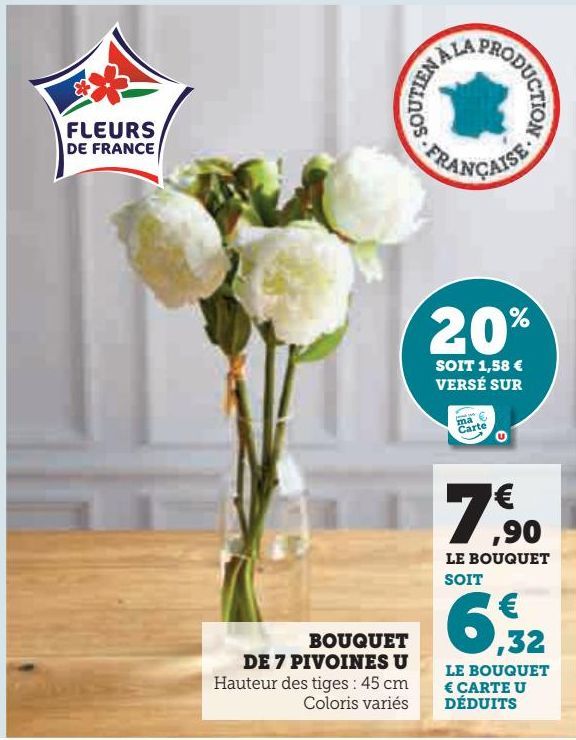 BOUQUET DE 7 PIVOINES U