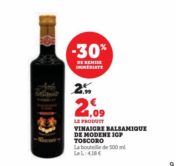 VINAIGRE BALSAMIQUE DE MODENE IGP TOSCORO