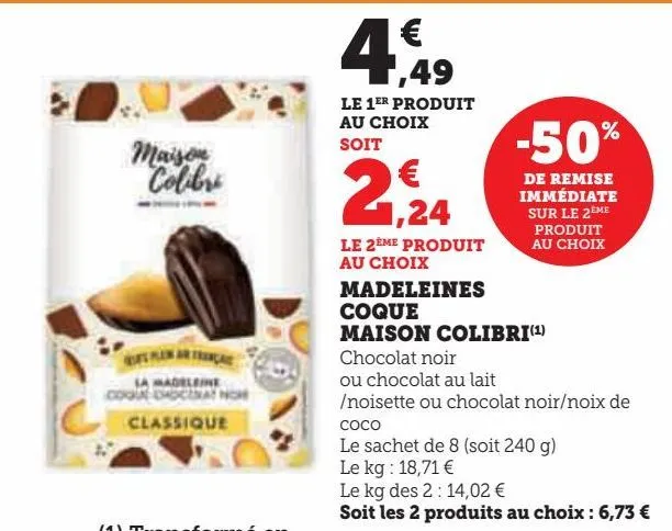 madeleines coque maison colibri