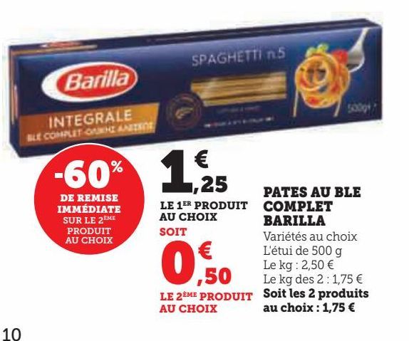 PATES AU BLE COMPLET BARILLA