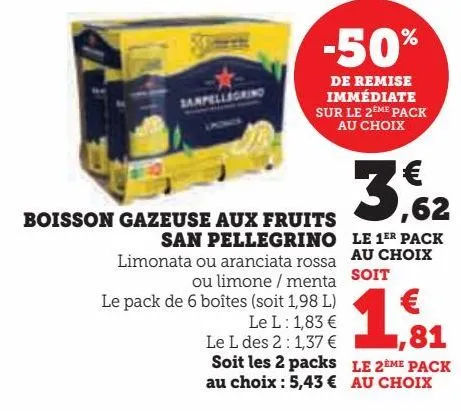 boisson gazeuse aux fruits san pellegrino