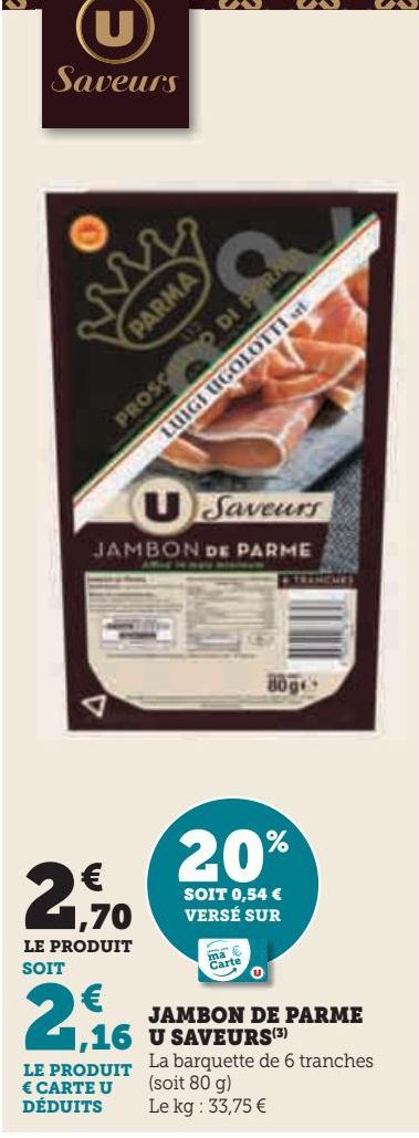 JAMBON DE PARME U SAVEURS