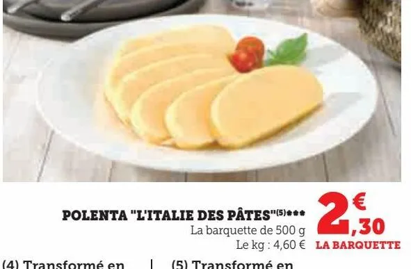 polenta "l'italie des pâtes"