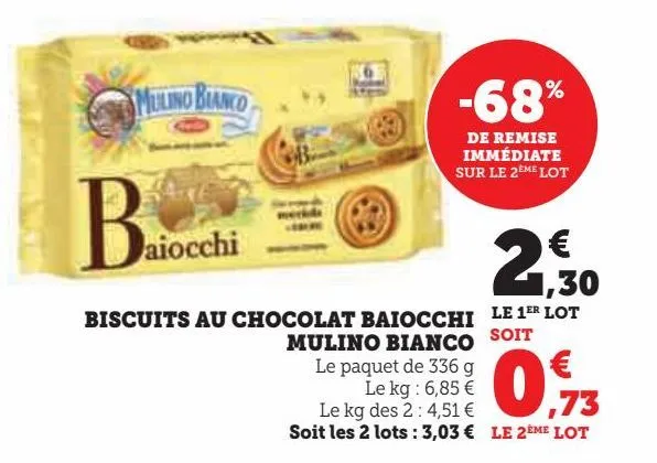 biscuits au chocolat baiocchi  mulino bianco