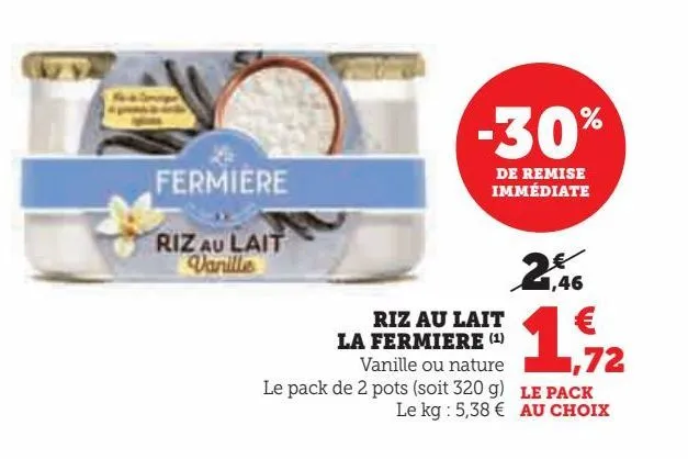 riz au lait  la fermiere