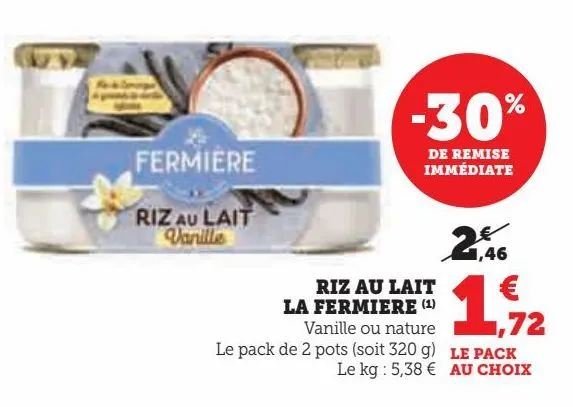 riz au lait la fermiere