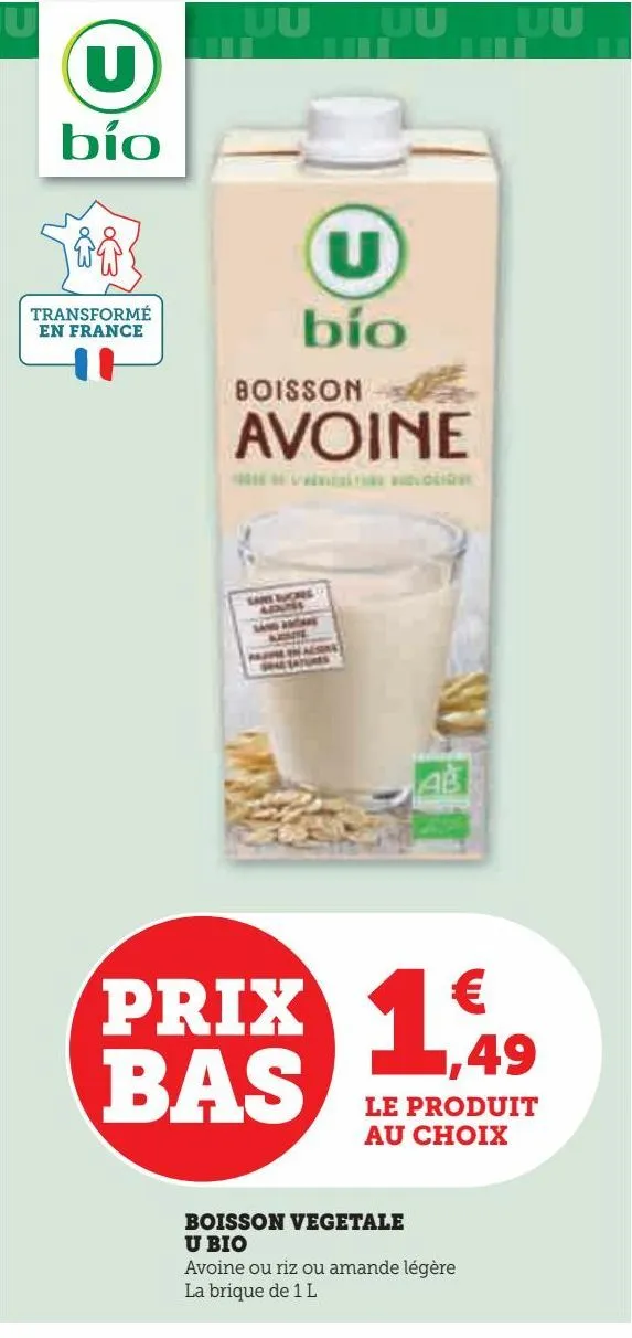 boisson vegetale u bio