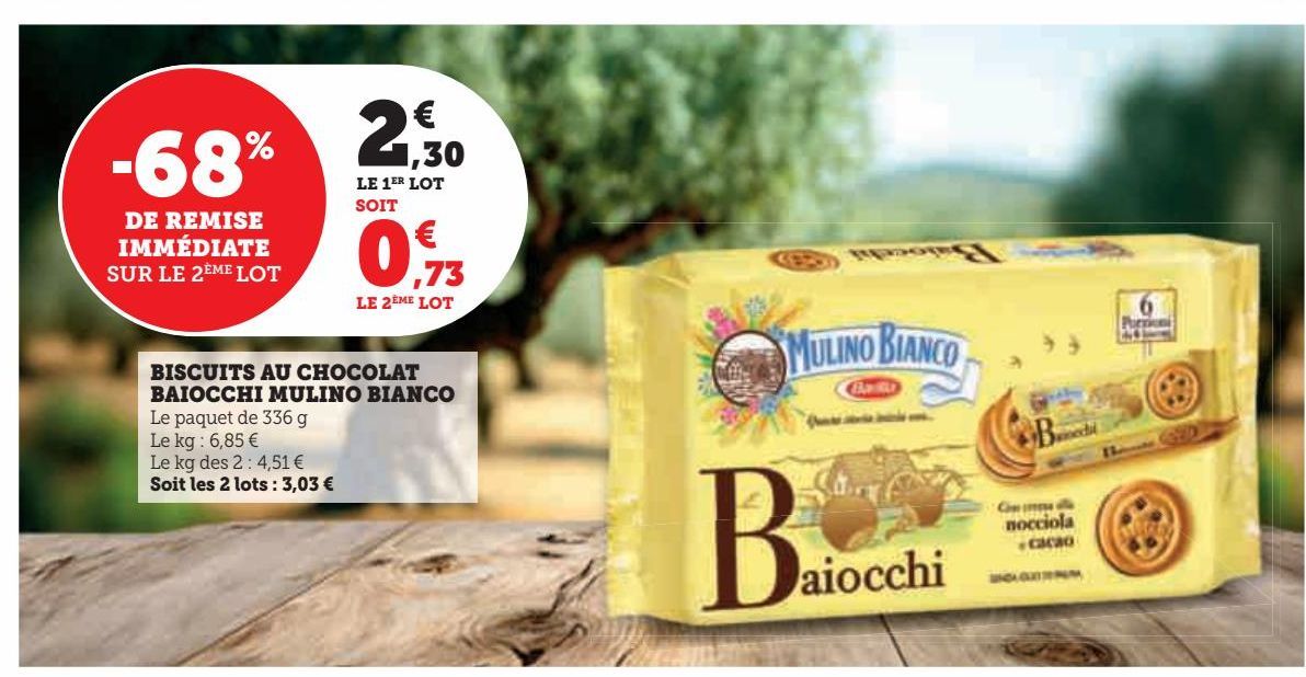 BISCUITS AU CHOCOLAT BAIOCCHI MULINO BIANCO