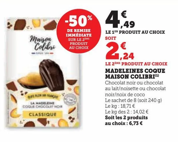 madeleines coque maison colibri