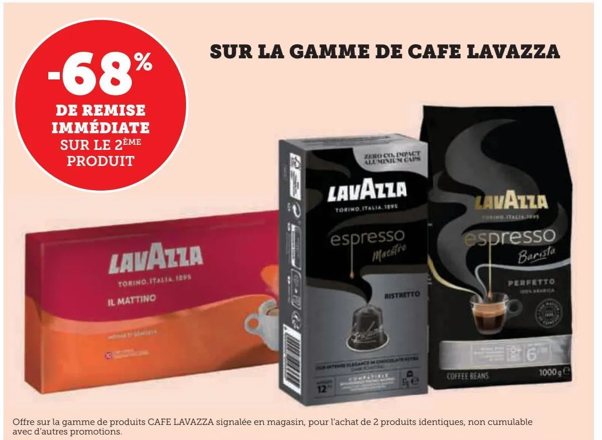 sur la gamme de cafe lavazza