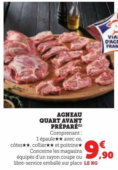 agneau quart avant préparé