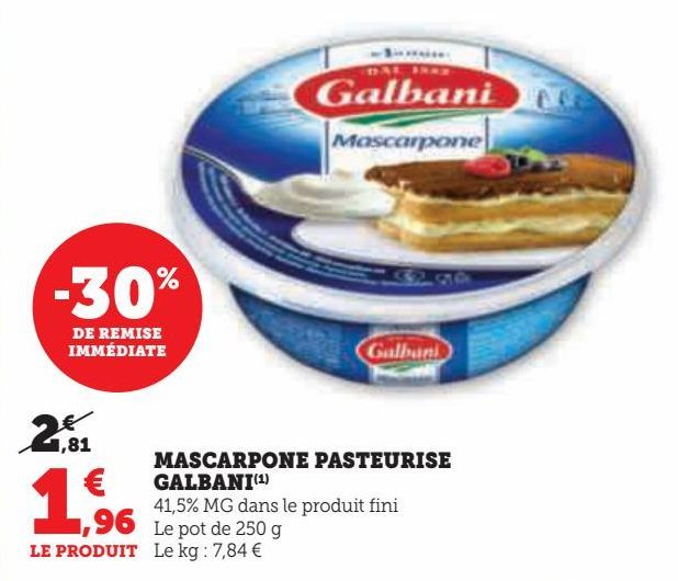 MASCARPONE PASTEURISE GALBANI