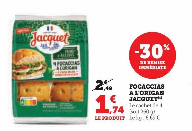 FOCACCIAS  A L'ORIGAN  JACQUET