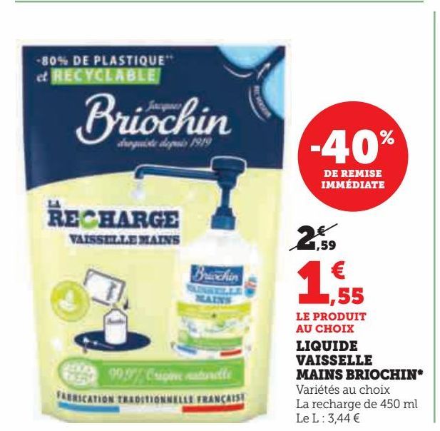 LIQUIDE  VAISSELLE  MAINS BRIOCHIN