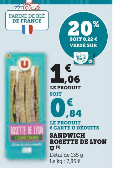 SANDWICH  ROSETTE DE LYON  U 