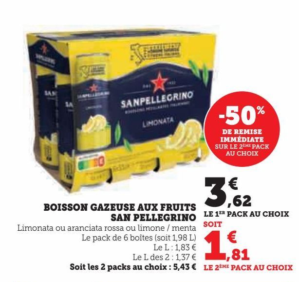 BOISSON GAZEUSE AUX FRUITS  SAN PELLEGRINO