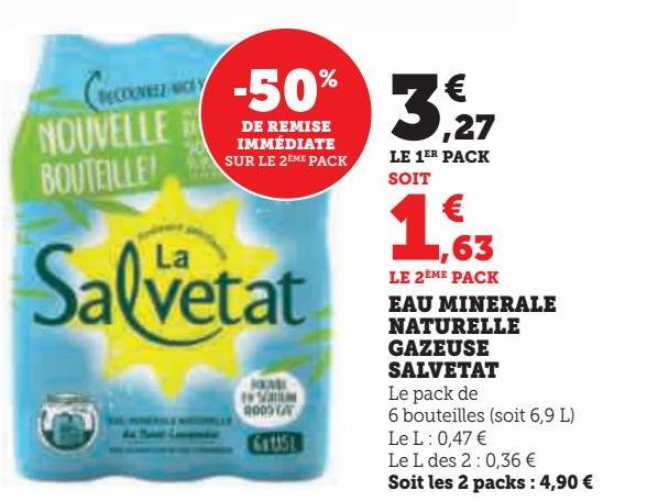 EAU MINERALE NATURELLE GAZEUSE SALVETAT