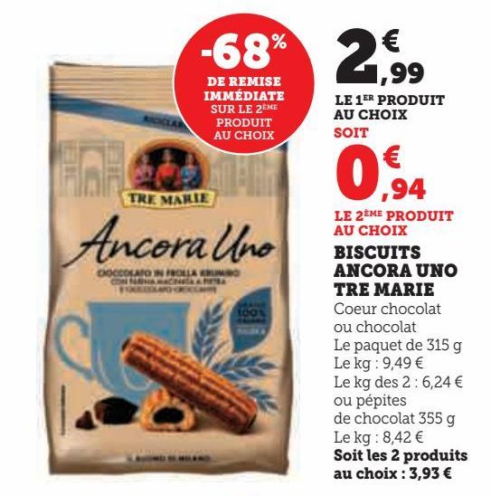 BISCUITS ANCORA UNO TRE MARIE