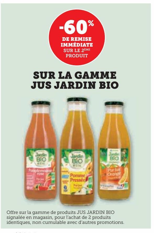 SUR LA GAMME JUS JARDIN BIO