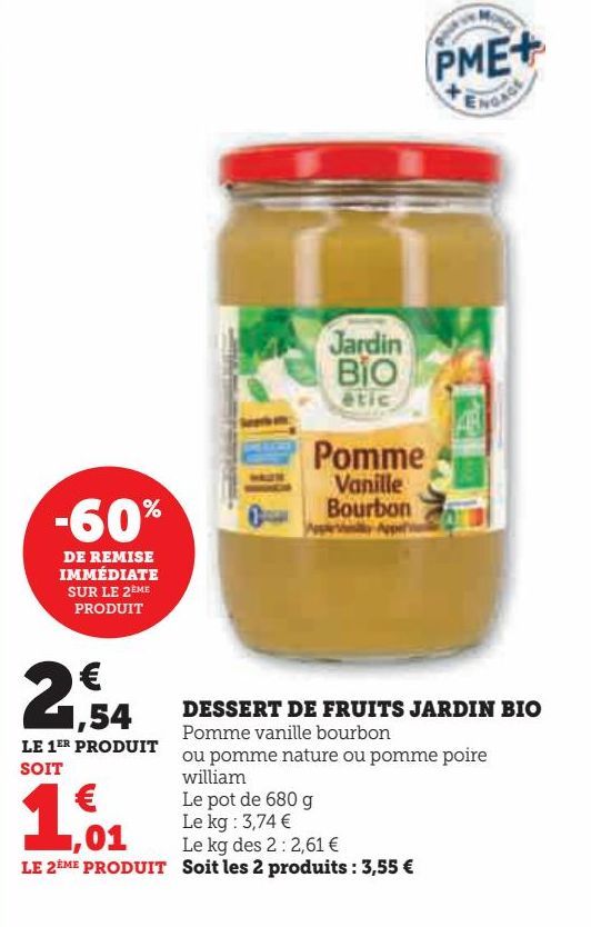 DESSERT DE FRUITS JARDIN BIO