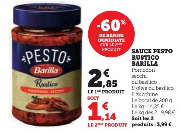 SAUCE PESTO RUSTICO BARILLA