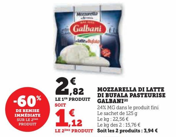 MOZZARELLA DI LATTE DI BUFALA PASTEURISE GALBANI