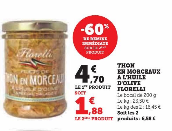 THON EN MORCEAUX A L'HUILE D'OLIVE FLORELLI