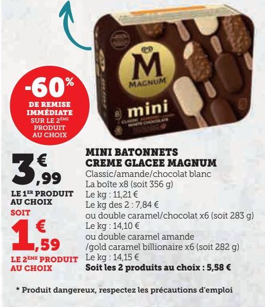 MINI BATONNETS CREME GLACEE MAGNUM