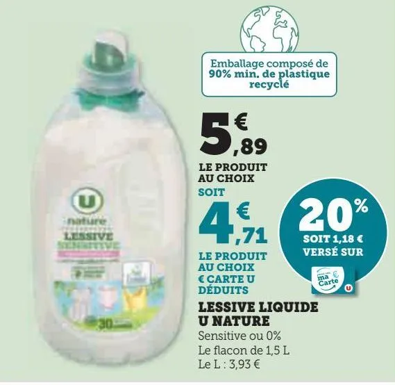 lessive liquide u nature