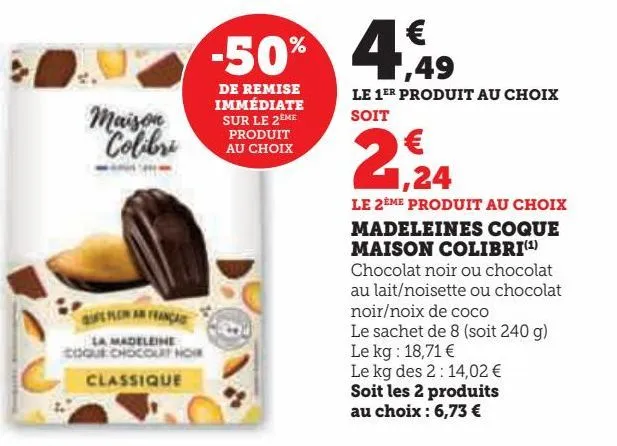 madeleines coque  maison colibri