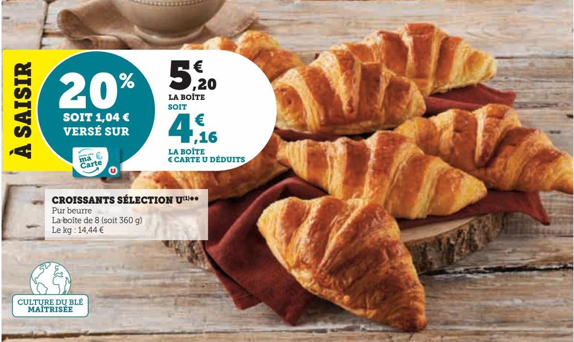 CROISSANTS SÉLECTION U  AU BEURRE