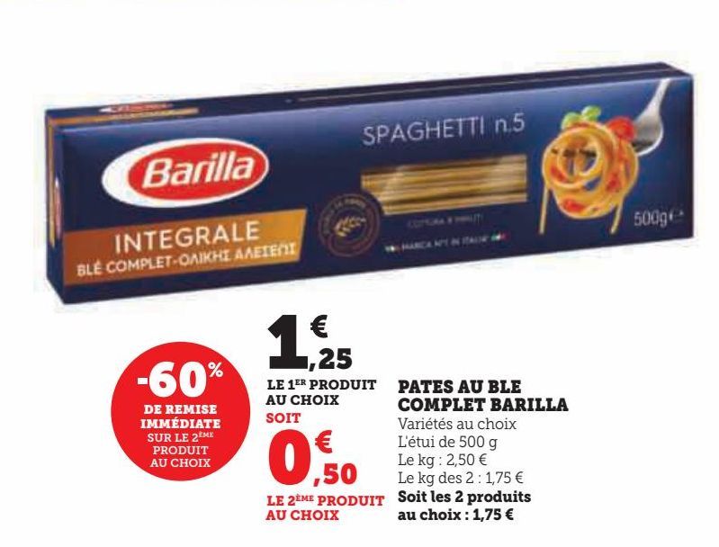 PATES AU BLE COMPLET BARILLA