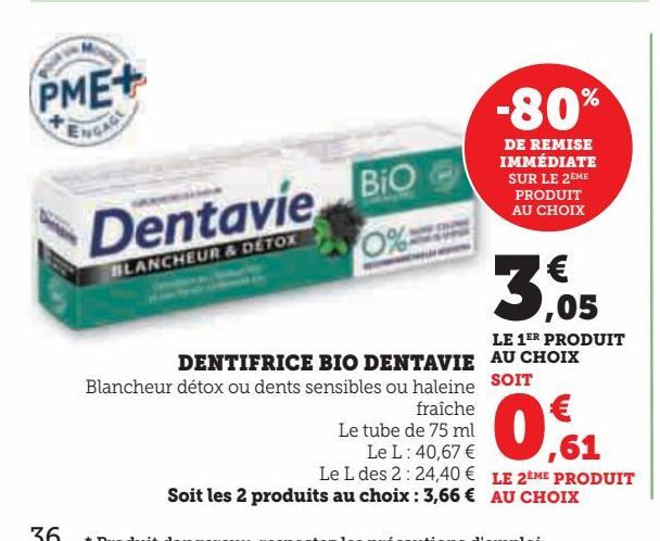 DENTIFRICE BIO DENTAVIE