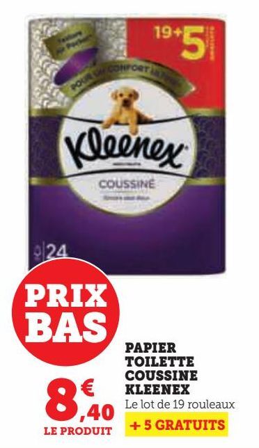 PAPIER TOILETTE COUSSINE KLEENEX