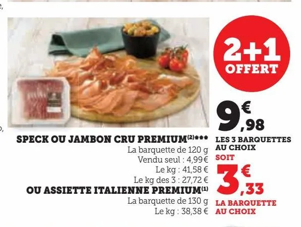 speck ou jambon cru premium