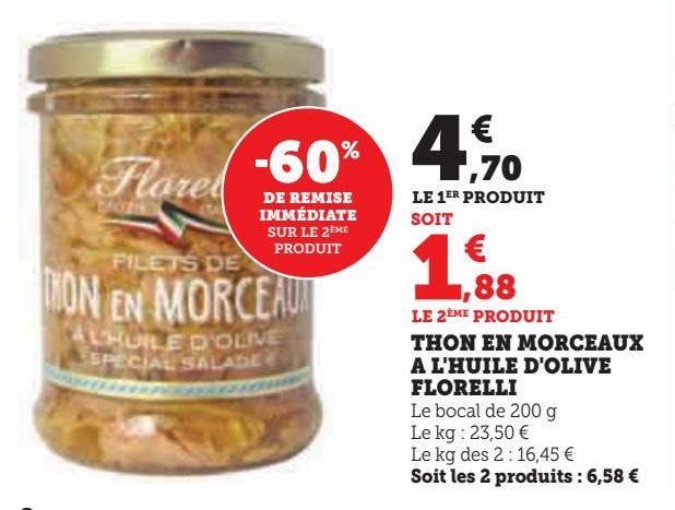 THON EN MORCEAUX A L'HUILE D'OLIVE FLORELLI