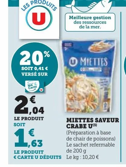 miettes saveur crabe u