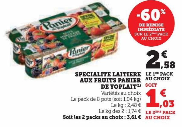 SPECIALITE LAITIERE AUX FRUITS PANIER DE YOPLAIT