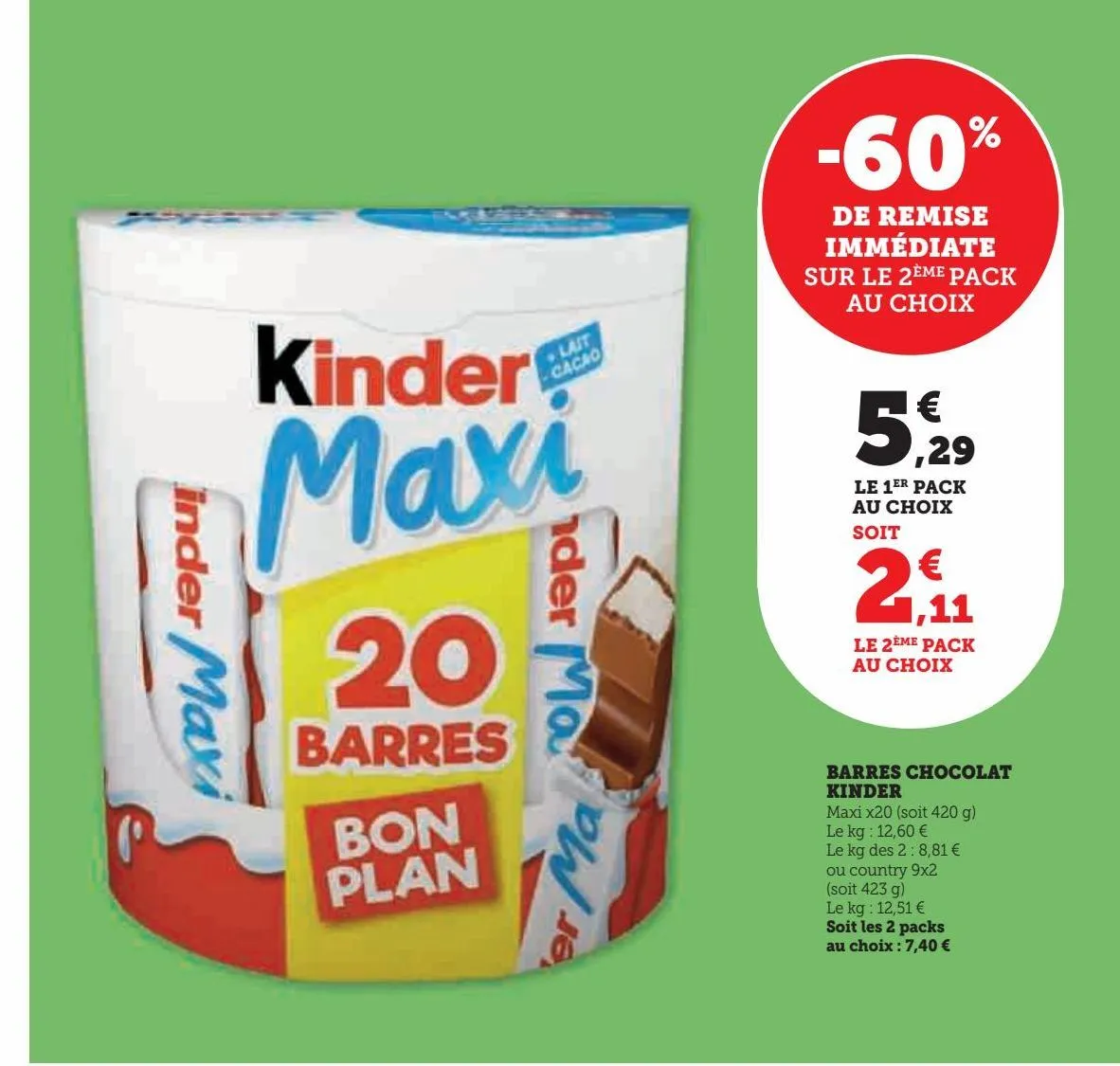 barres chocolats kinder