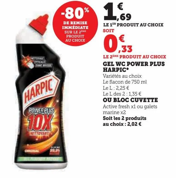 gel wc power plus harpic ou bloc cuvette