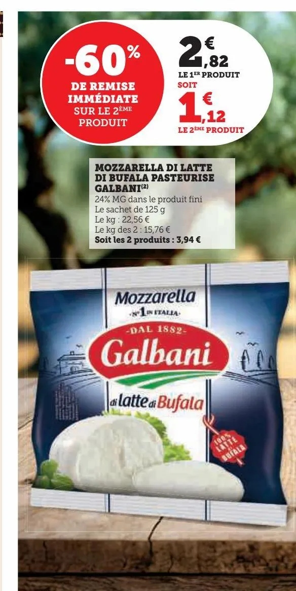 mozzarella di latte di bufala pasteurise galbani