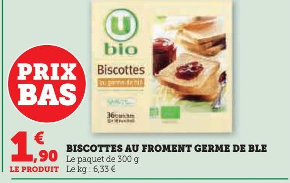 BISCOTTES AU FROMENT GERME DE BLE