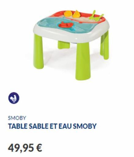 49,95 €  SMOBY  TABLE SABLE ET EAU SMOBY 